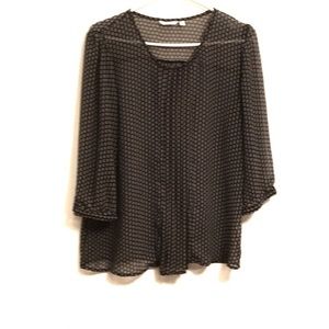 Reitmans black semi sheer blouse size large